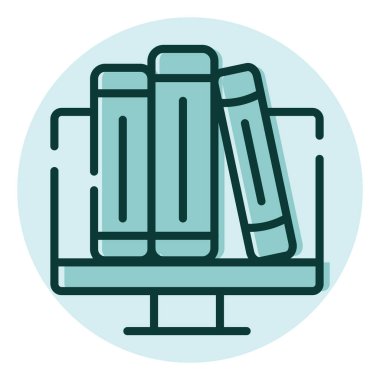 Çevrimiçi ebook, illüstrasyon, beyaz arkaplan üzerindeki vektör.