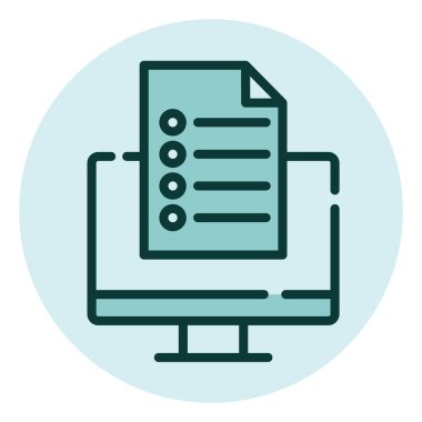 Çevrimiçi test, illüstrasyon, beyaz arkaplan üzerindeki vektör.