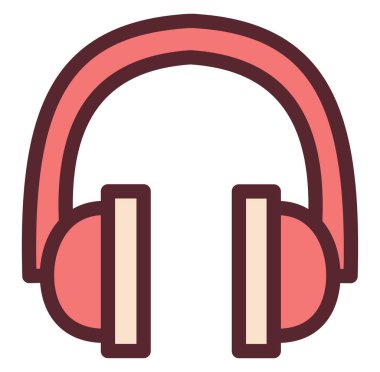 Ofis kulaklıkları, illüstrasyon, beyaz arkaplandaki vektör.