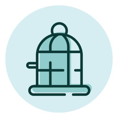 Evcil kuş kafesi, illüstrasyon, beyaz arkaplanda vektör.