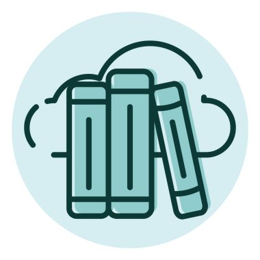 Çevrimiçi kitaplık, illüstrasyon, beyaz arkaplan üzerindeki vektör.