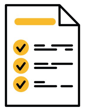 Proje yönetimi kontrol listesi, illüstrasyon, beyaz arkaplan üzerindeki vektör.