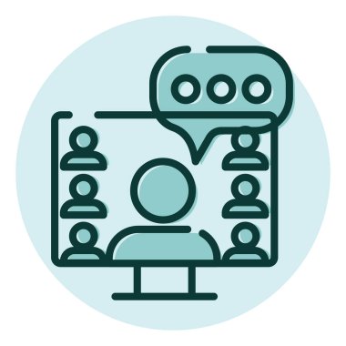 Çevrimiçi dersler, illüstrasyon, beyaz arkaplan üzerindeki vektör.