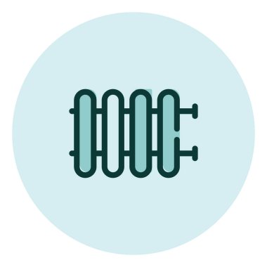 Emlak ısıtma sistemi, illüstrasyon, beyaz arkaplan üzerindeki vektör.