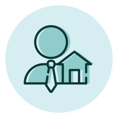 Emlakçı, illüstrasyon, beyaz arka planda vektör..