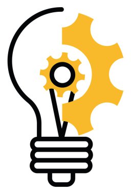 Beyaz arkaplan üzerinde proje yönetimi fikir oluşturma, illüstrasyon, vektör.