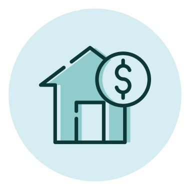 Emlak fiyatı, illüstrasyon, beyaz arka plandaki vektör..