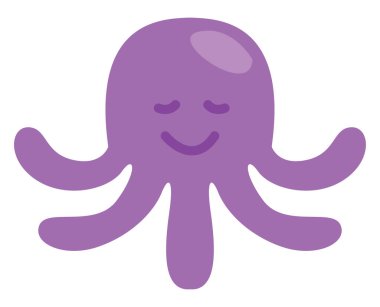 Mor ahtapot, illüstrasyon, beyaz arkaplanda vektör.