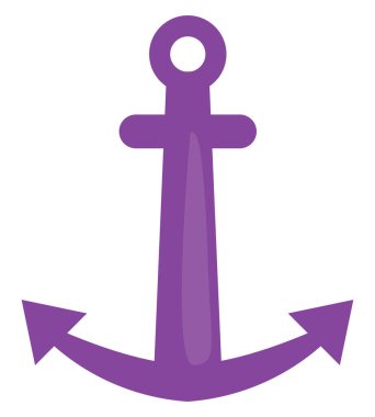 Beyaz zemin üzerinde deniz çapası, illüstrasyon, vektör.