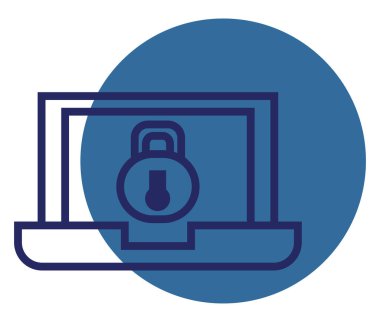 Bilgisayar Güvenlik parolası, illüstrasyon, beyaz arkaplan üzerindeki vektör.