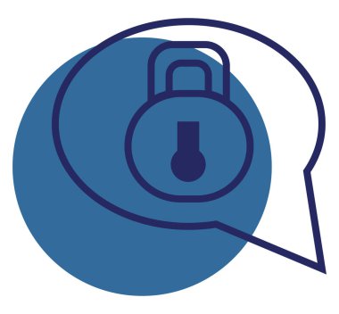 Beyaz arkaplanda korunan mesaj, illüstrasyon, vektör.