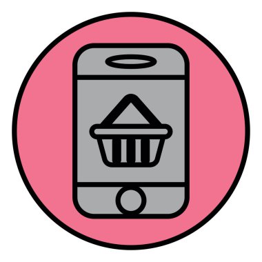 Çevrimiçi alışveriş, illüstrasyon, beyaz arkaplan üzerindeki vektör.