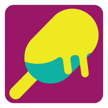 Sarı dondurma, illüstrasyon, beyaz arkaplandaki vektör.