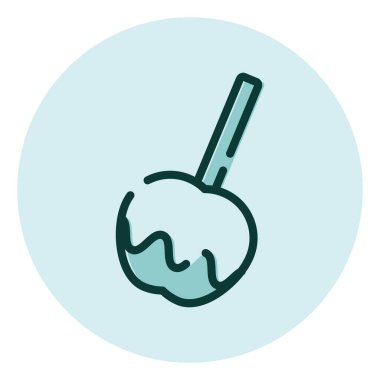 Karamelli elma, illüstrasyon, beyaz arkaplanda vektör.