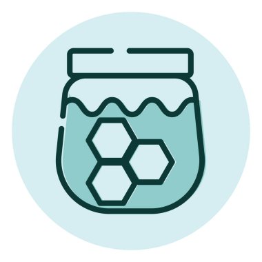 Bir kavanoz bal, illüstrasyon, beyaz arkaplandaki vektör.