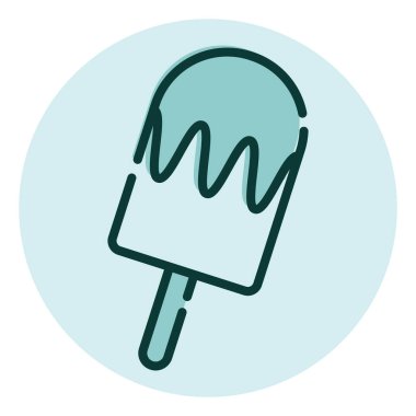 Tatlı mavi dondurma, illüstrasyon, beyaz arka planda vektör..