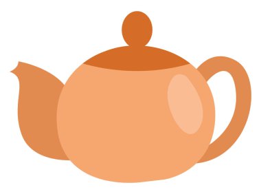 Yuvarlak çaydanlık, illüstrasyon, beyaz arkaplan üzerindeki vektör.