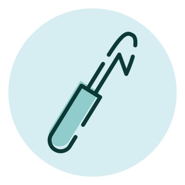 Beyaz arkaplanda tekstil tığ işi, illüstrasyon, vektör.