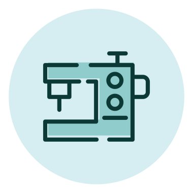 Dikiş makinesi, illüstrasyon, beyaz arkaplan üzerindeki vektör.