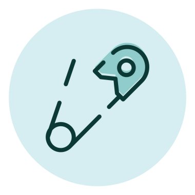 Tekstil iğnesi, illüstrasyon, beyaz arkaplan üzerindeki vektör.