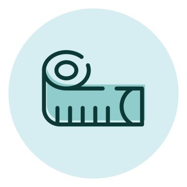 Tekstil ölçer, illüstrasyon, beyaz arkaplan üzerindeki vektör.