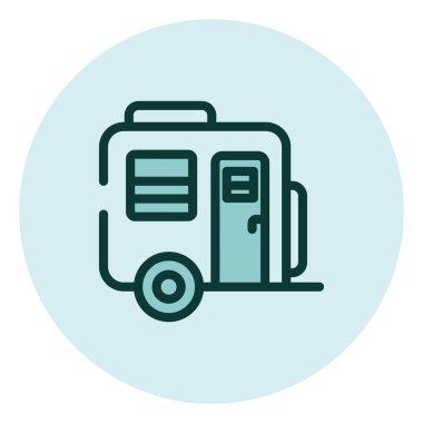 Arabayla seyahat, illüstrasyon, beyaz arka planda vektör.