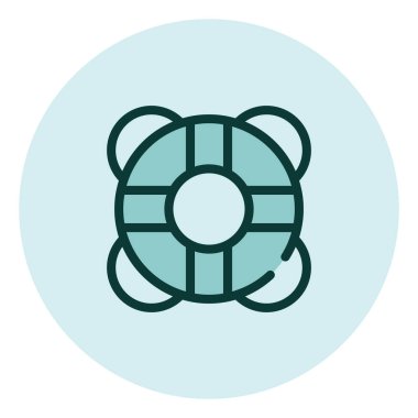 Seyahat eden su çemberi, illüstrasyon, beyaz arkaplan üzerindeki vektör.