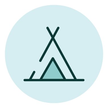 Seyahat çadırı, illüstrasyon, beyaz arkaplan üzerindeki vektör.