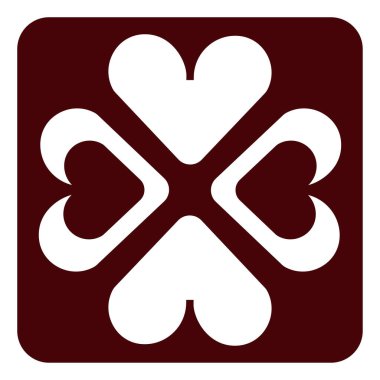 Valentine dört kalp, illüstrasyon, beyaz arkaplanda vektör.