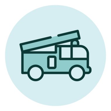 İtfaiye aracı, illüstrasyon, beyaz arka planda vektör..