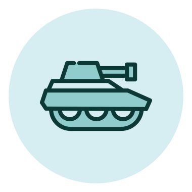 Askeri tank, illüstrasyon, beyaz arka planda vektör..