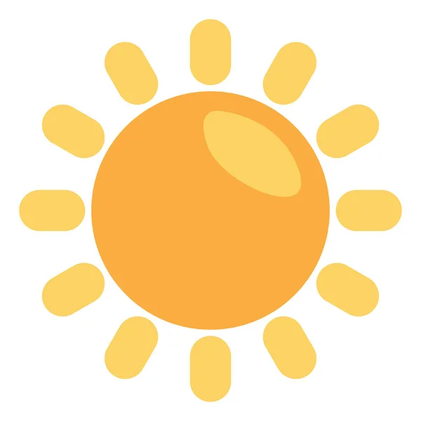 Žluté Slunce Ilustrace Vektor Bílém Pozadí — Stockový vektor