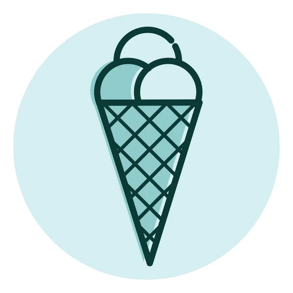 コーン イラスト 白い背景のベクトルのアイスクリーム — ストックベクタ