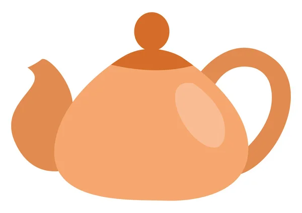 橙色茶壶 白色背景上的矢量 — 图库矢量图片
