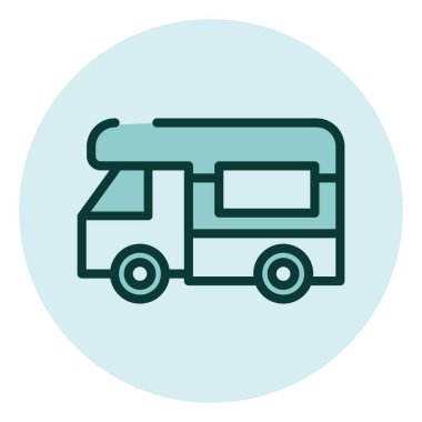 Sürücü minibüsü, illüstrasyon, beyaz arkaplan üzerindeki vektör.