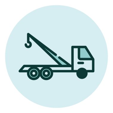 Turna kamyonu, illüstrasyon, beyaz arka planda vektör..