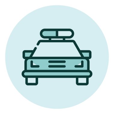 Polis arabası, illüstrasyon, beyaz arka planda vektör..