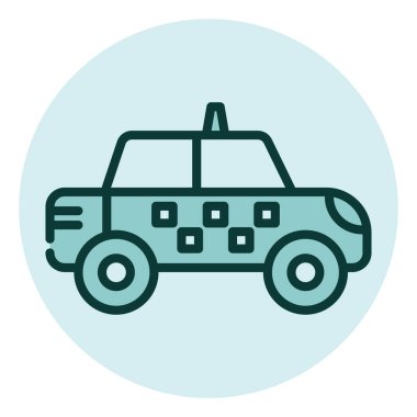 Taksi arabası, illüstrasyon, beyaz arkaplandaki vektör.