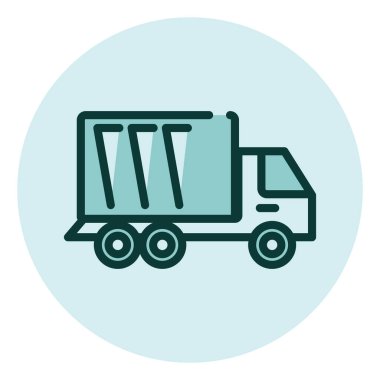 Çöp kamyonu, illüstrasyon, beyaz arkaplandaki vektör.