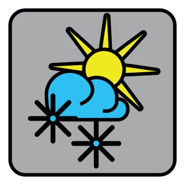 Biraz karlı, resimli, beyaz arkaplanda vektör..