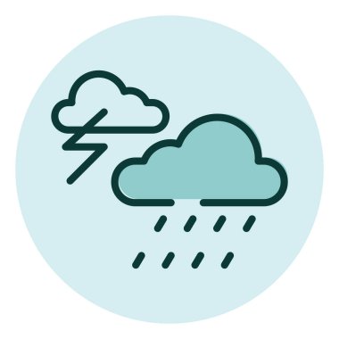 Gök gürültülü fırtına tahmini, illüstrasyon, beyaz arkaplan üzerindeki vektör.