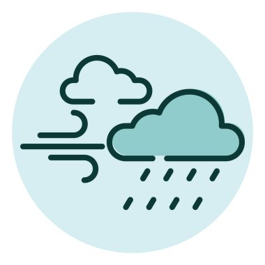 Güçlü rüzgar tahmini, illüstrasyon, beyaz arkaplandaki vektör.