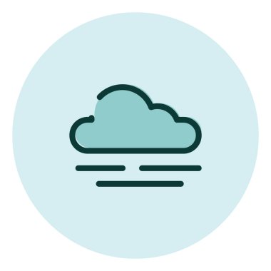 Sisli hava tahmini, illüstrasyon, beyaz arkaplan üzerindeki vektör.