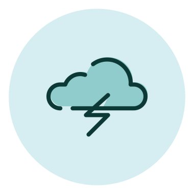 Gök gürültüsü tahminleri, illüstrasyon, beyaz arkaplan üzerindeki vektör.