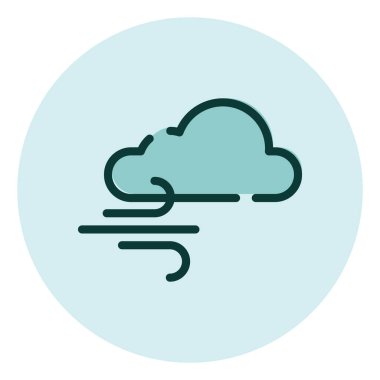 Rüzgarlı hava tahmini, illüstrasyon, beyaz arkaplan üzerindeki vektör.