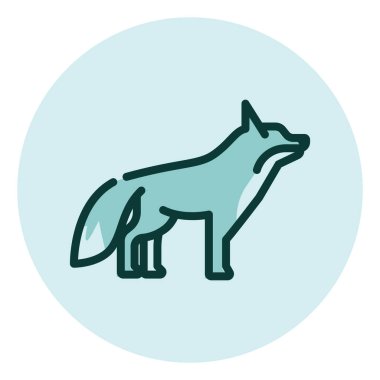 Vahşi tilki, illüstrasyon, beyaz arkaplandaki vektör.