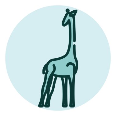 Vahşi zürafa, illüstrasyon, beyaz arka planda vektör..