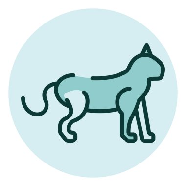 Vahşi kedi, illüstrasyon, beyaz arka planda vektör..