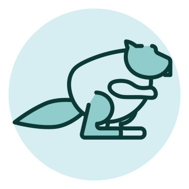 Vahşi kunduz, illüstrasyon, beyaz arka planda vektör..