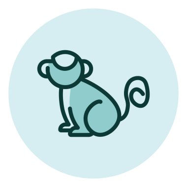 Vahşi maymun, illüstrasyon, beyaz arkaplandaki vektör.